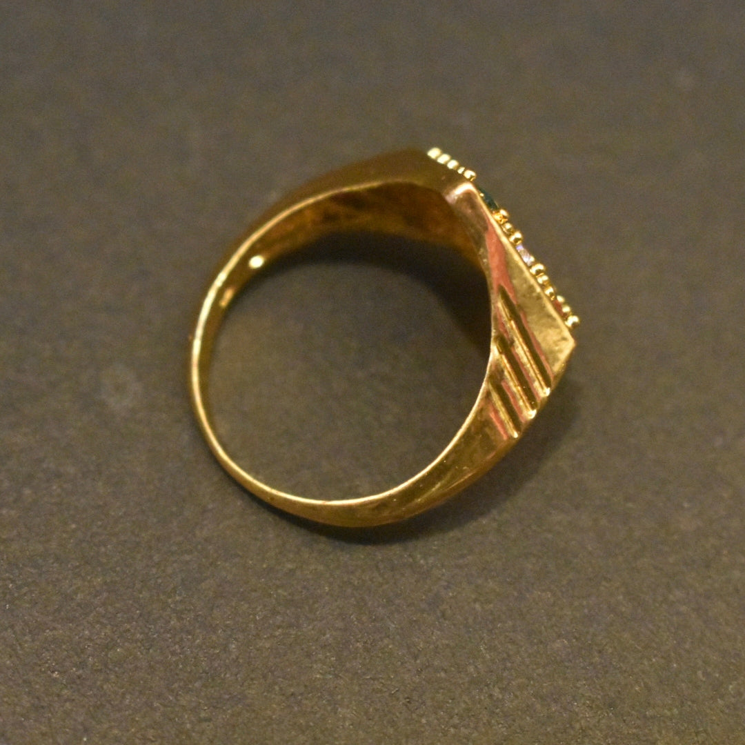 24K Gold Plated Navratna Ring for Men