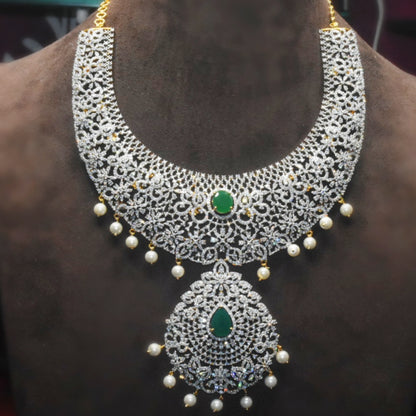 "Shine Bright: The Stunning Gj Polished American Diamond Necklace by ASP Fashion Jewellery"