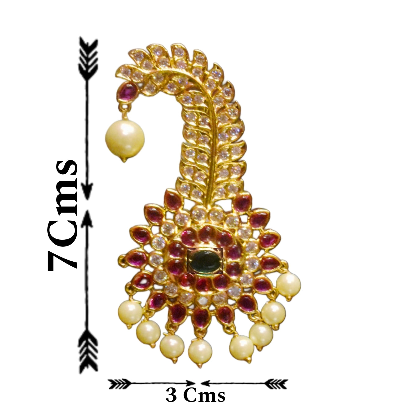 Asp Kalangi For Safa - 24K Gold Plated Zircon Brooch Style Wedding Accessory