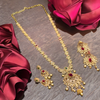 Asp Cz Gold Plated Long Necklace Set