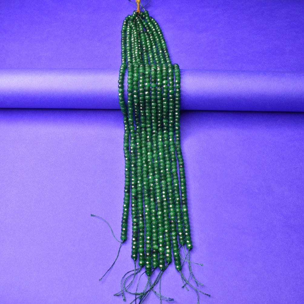 Emerald Green Synthetic Beads Strand - 5.5mm Premium Jewelry Making Beads (12 Inches)
