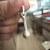 Silver Hanuman Gada Locket Pendant - Simple Polished Design