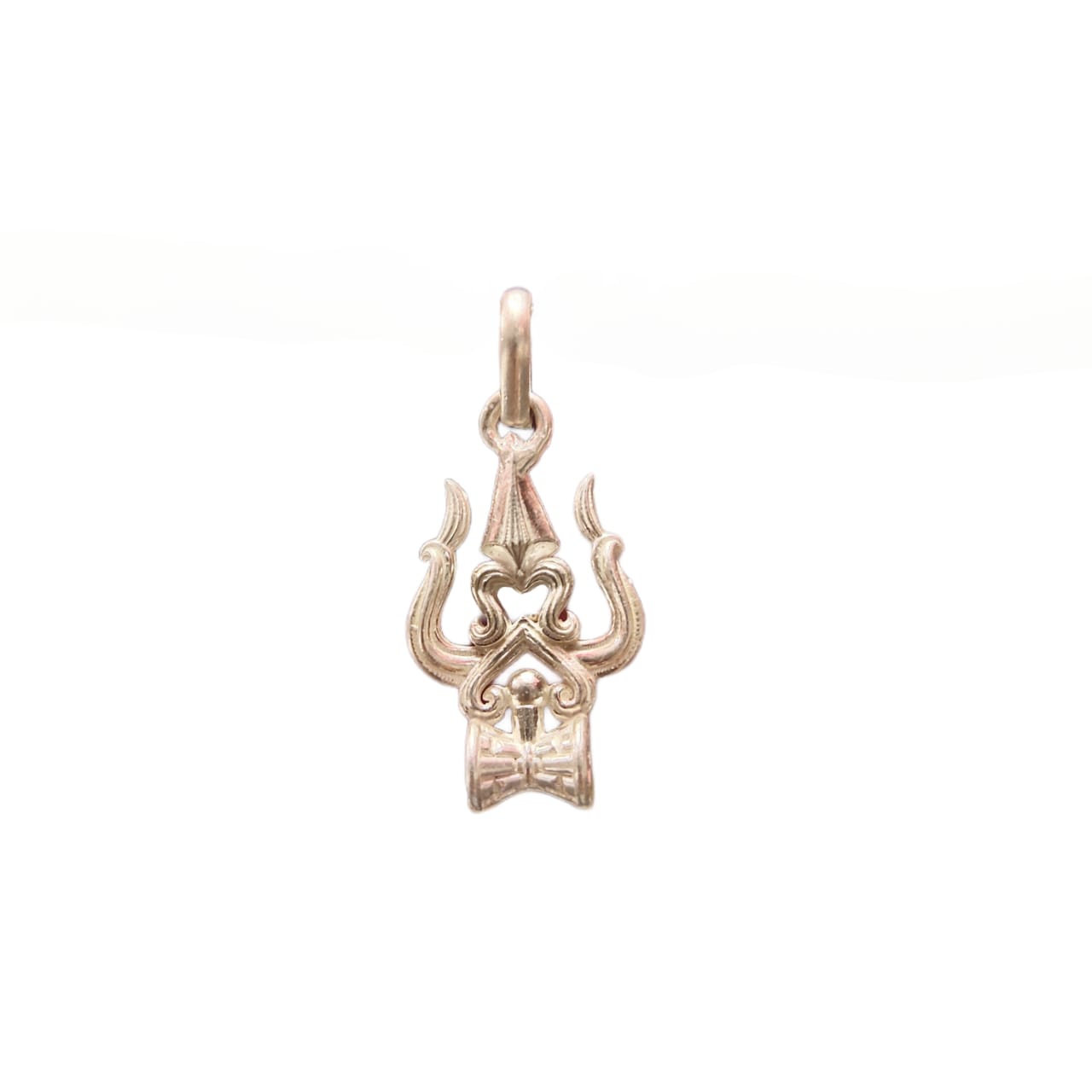 Silver Trishul Locket - 3.5cm Sacred Trident Pendant (3.5g)