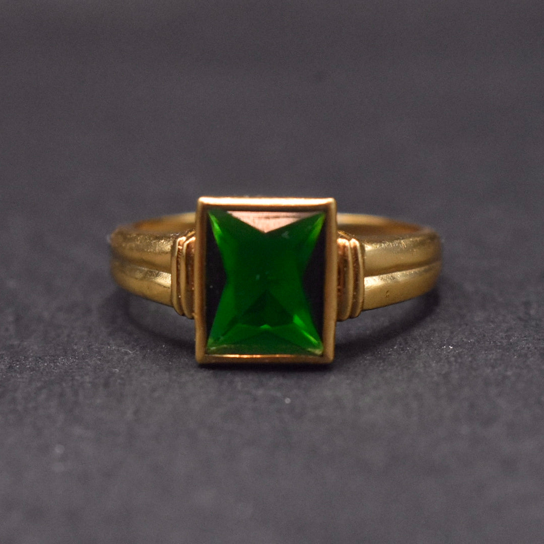 Premium Handmade Zircon 24K Gold Plated Ring for Men