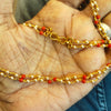 2-Strand Pearl & Coral Beaded Necklace with Gold Links 166588041449