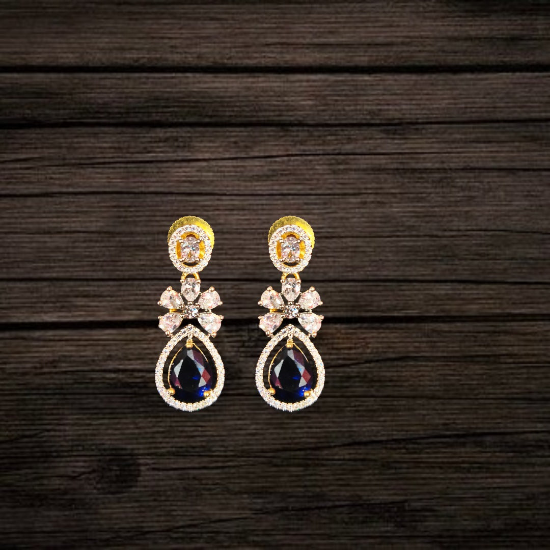 Asp Fashion Jewellery Blue American Diamond Earrings