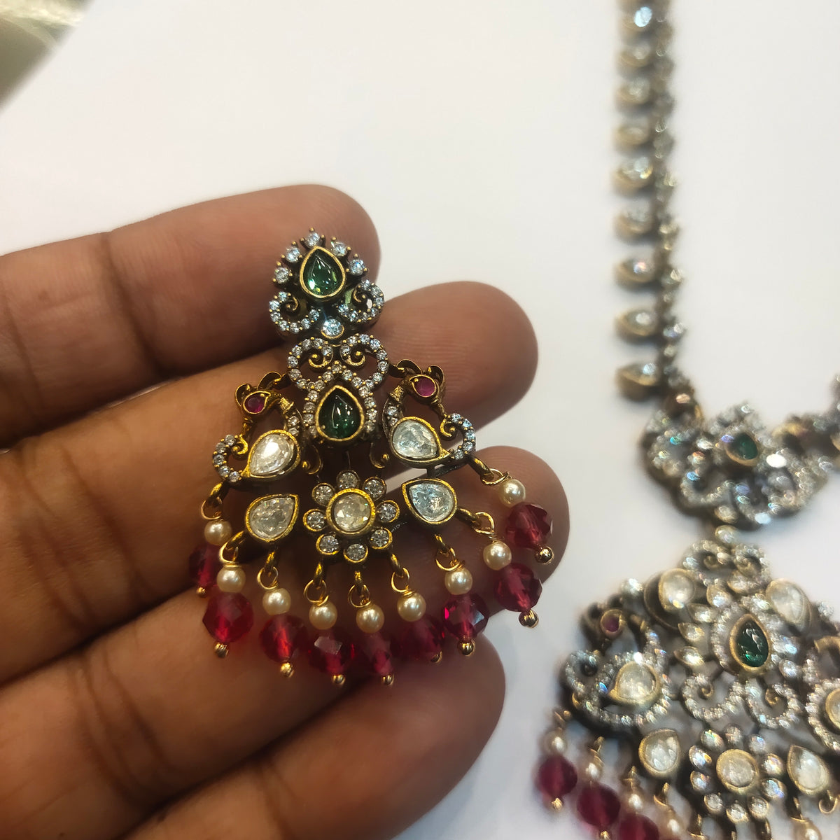 Asp Victorian Zircon Necklace Set