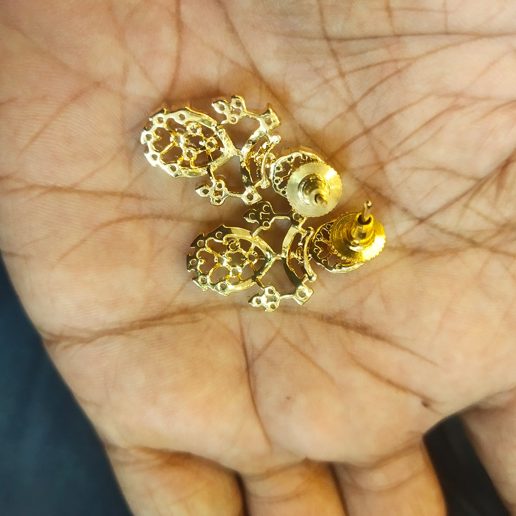 Rhodium-Gold White Zircon Necklace Set - Premium Quality