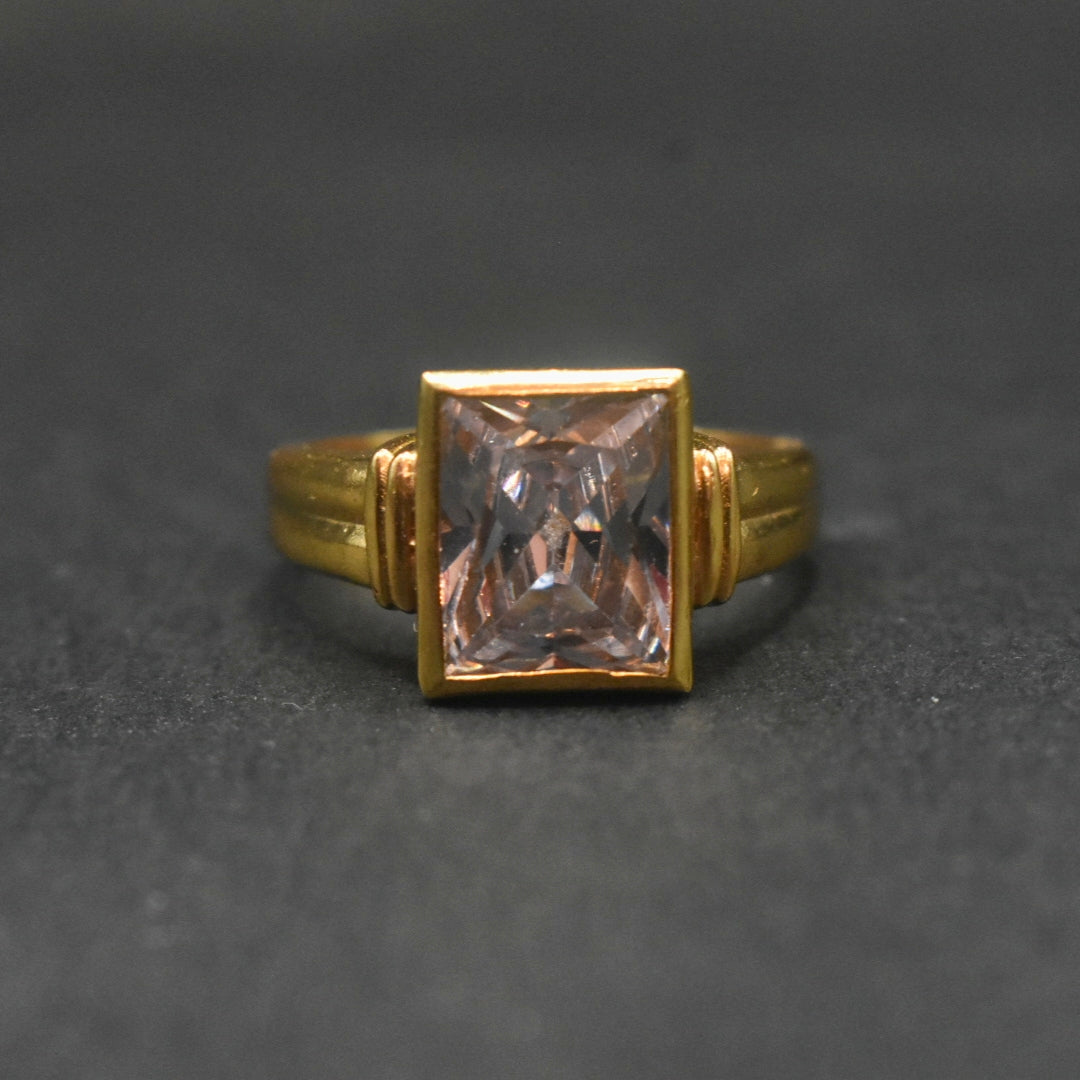 Premium Handmade Zircon 24K Gold Plated Ring for Men