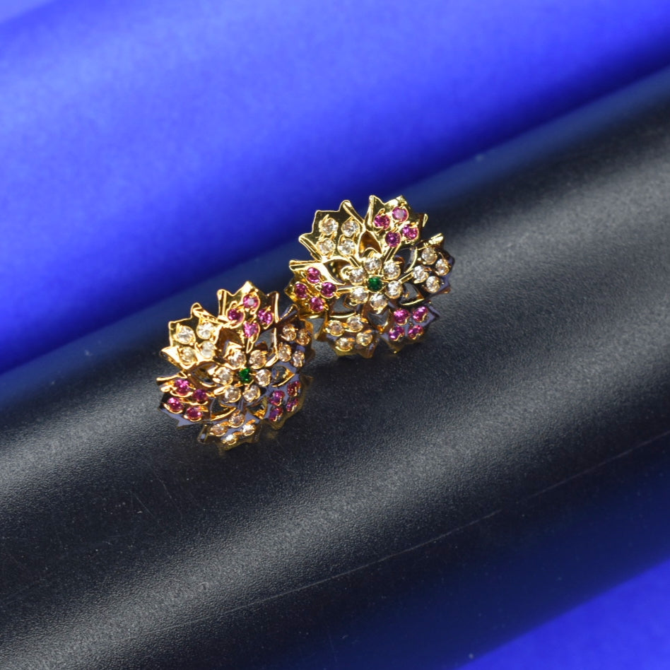 One Gram Gold Kammalu Earrings - Lightweight Daily Wear Studs