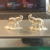 Silver Elephant Pair Figurine Set II (Trunk Up)