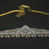 Zircon Rhodium-Gold Double Tone Diamond Look Chain Vaddanam for Bride