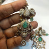 Asp Victorian Green Kundan Double-Layered Necklace