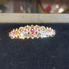 Gold Plated Ruby Centre Floral CZ Changeable Bangle Pendant 29023050489
