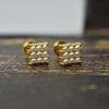 Pearl Cluster Square Stud Earrings | Gold Plated Daily Wear Jewellery