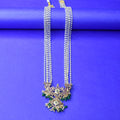 Rice Pearl & Kemp Rani Haar Set | 24K Gold Plated South Indian Necklace with Earrings