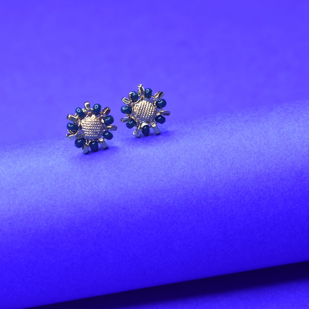 Traditional South Indian Emerald Beads Earrings - Gorgeous Green Jewelry