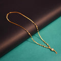 ASP 24k Gold Plated 18 Inches Simple black bead mangalsutra for office wear