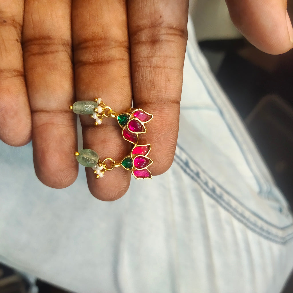 Jadau Kundan Invisible Necklace Set - 24K Gold Plated