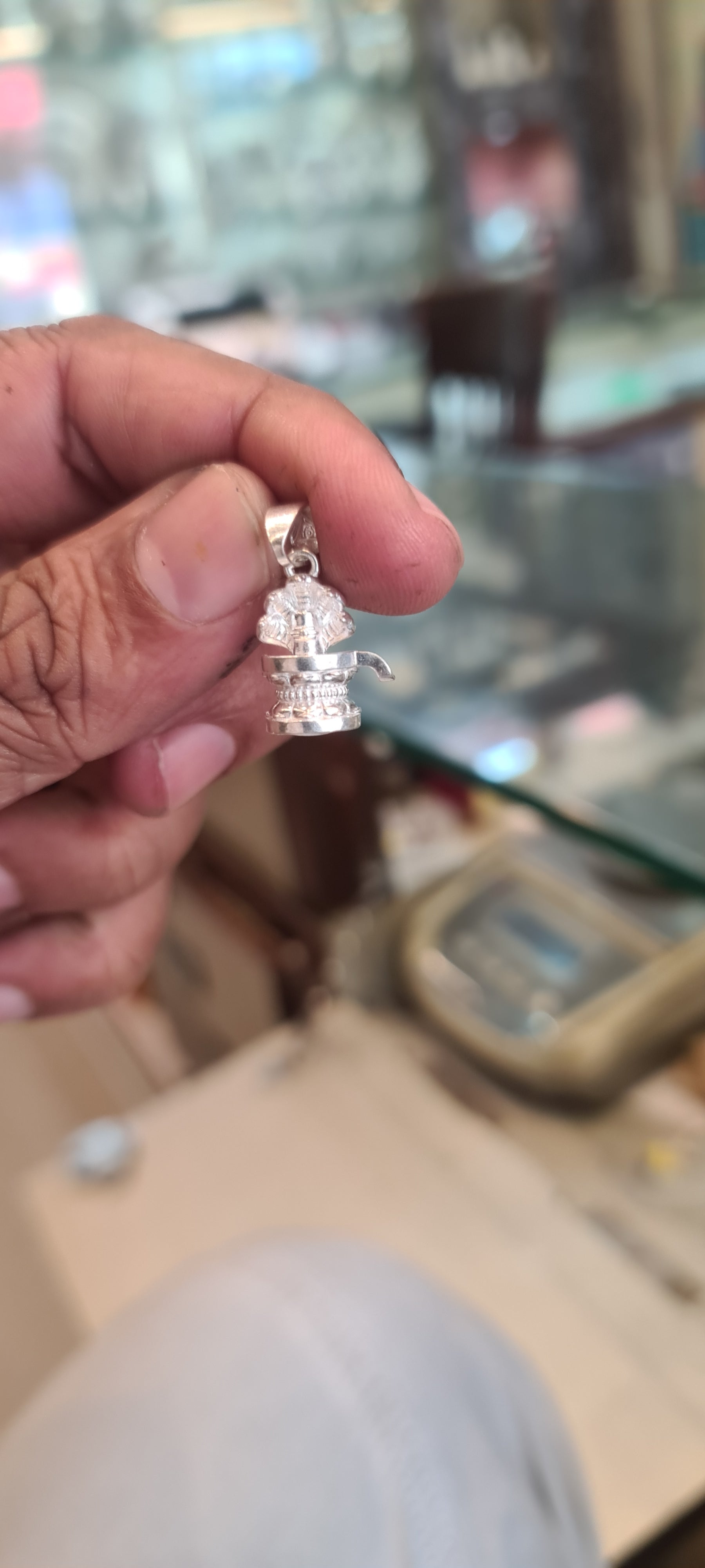 Premium Silver Shiv Lingam Locket Sacred Pendant