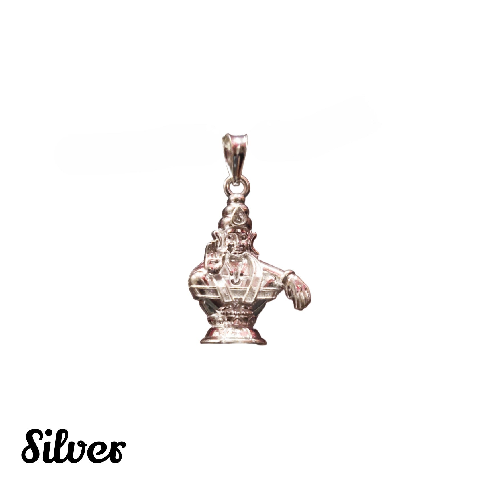 Pure Silver Ayyappan Swami Locket - 925 Sterling Silver Religious Pendant