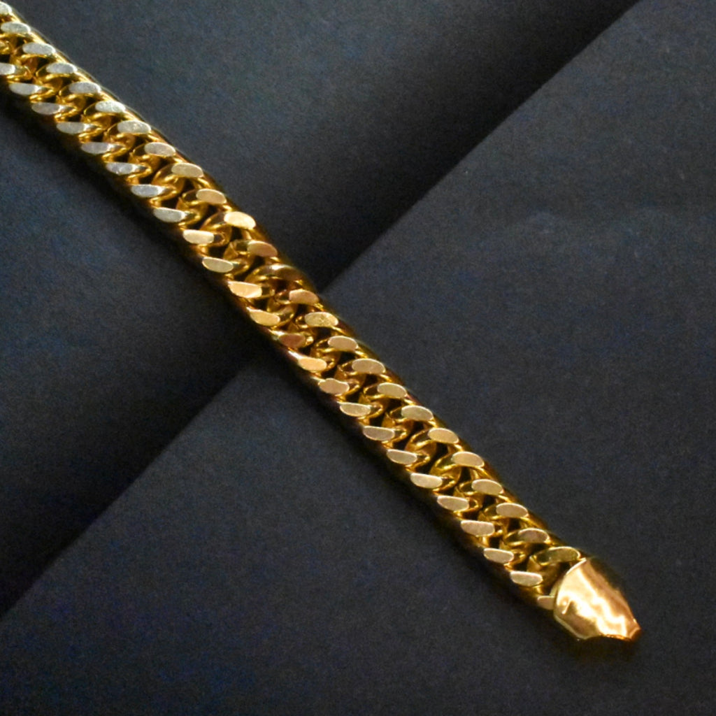 "Gilded Glory: The Asp 24K Gold-Plated Cuban Men's Bracelet"