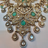 Asp Victorian Green Kundan Double-Layered Necklace
