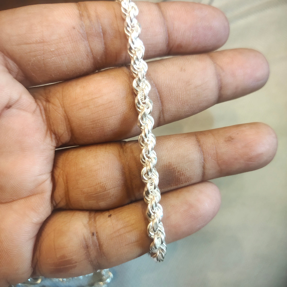 925 Sterling Silver Rope Chain Necklace - 18 Inches | Hallmarked 40g