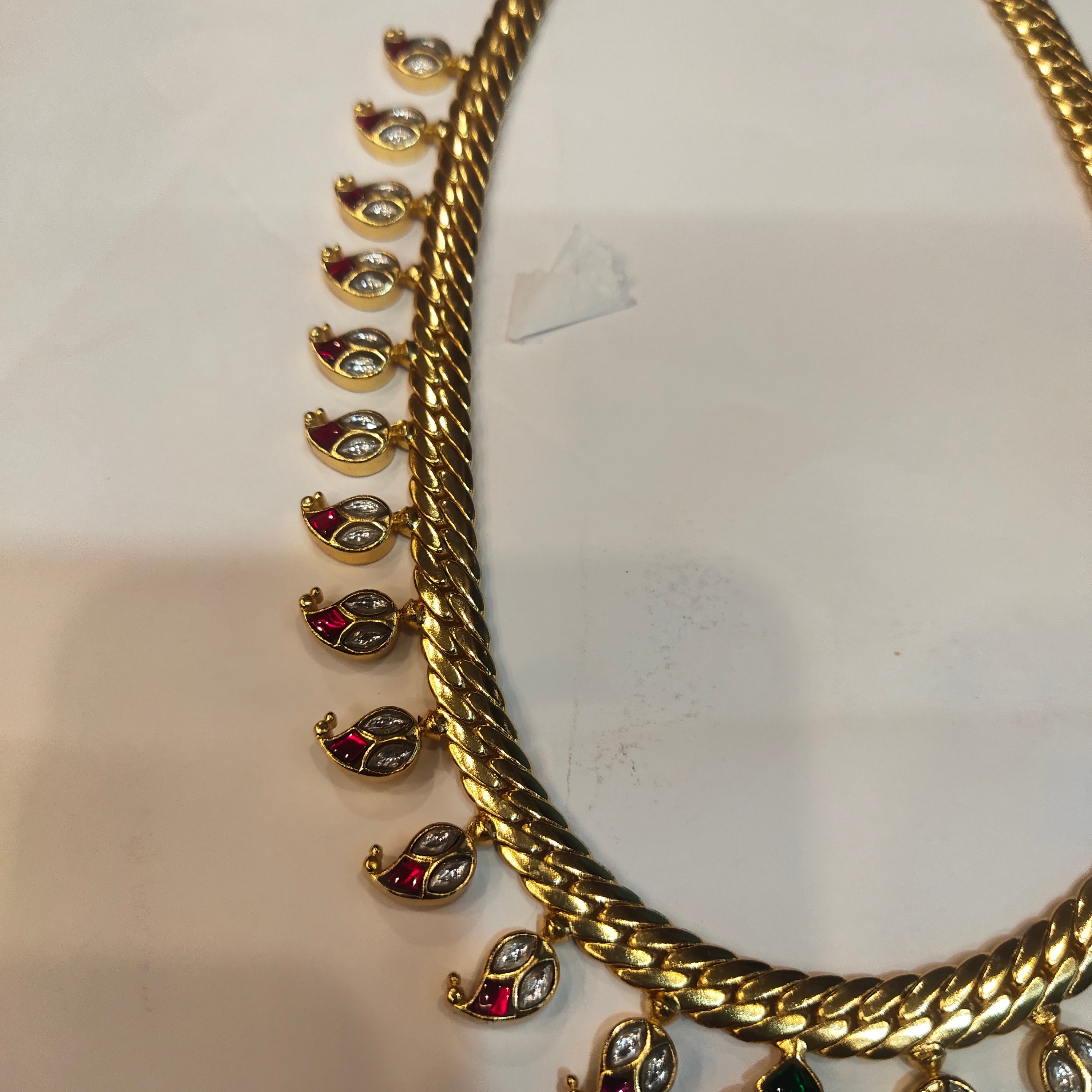 Asp 24 K Gold Plated Jadau Kundan Mango Jalebi Necklace