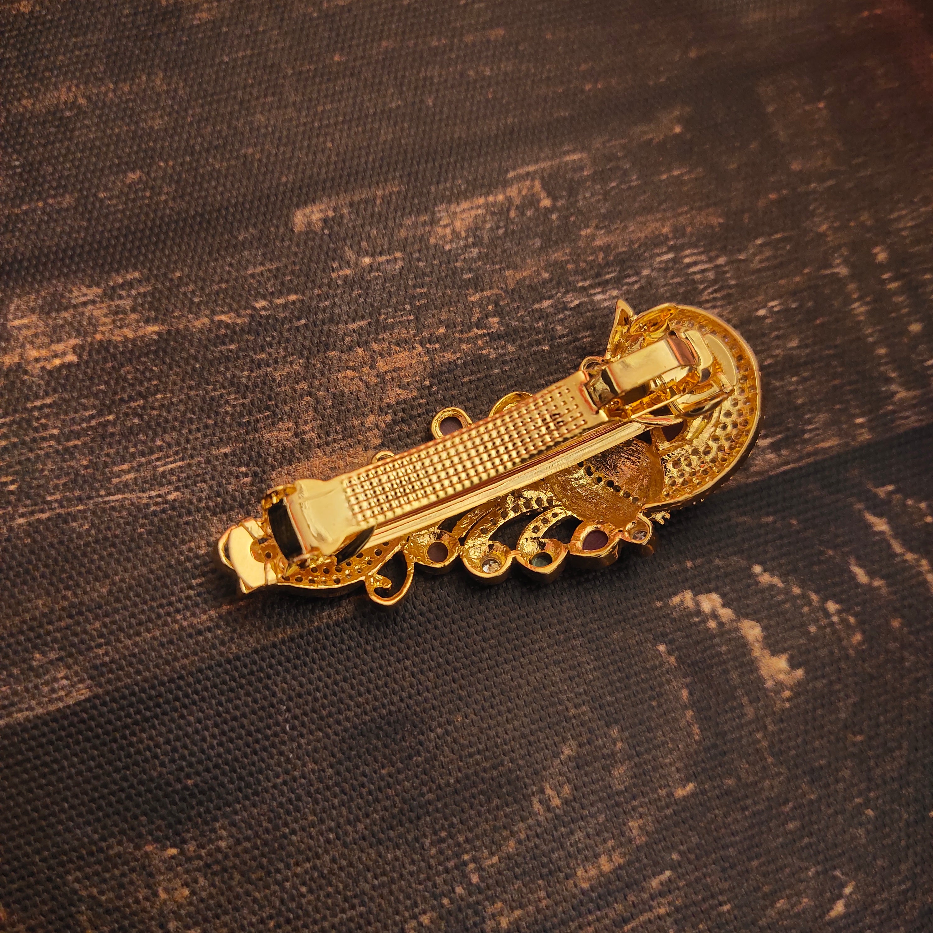 CZ Peacock Hair Clip - Elegant Peacock Design Hair Accessory