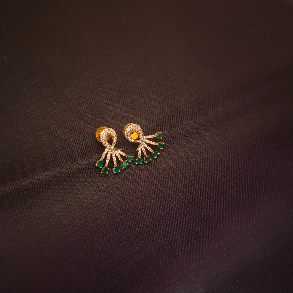 Exquisite American Diamond Stud Earrings - Brilliant Designer Jewelry