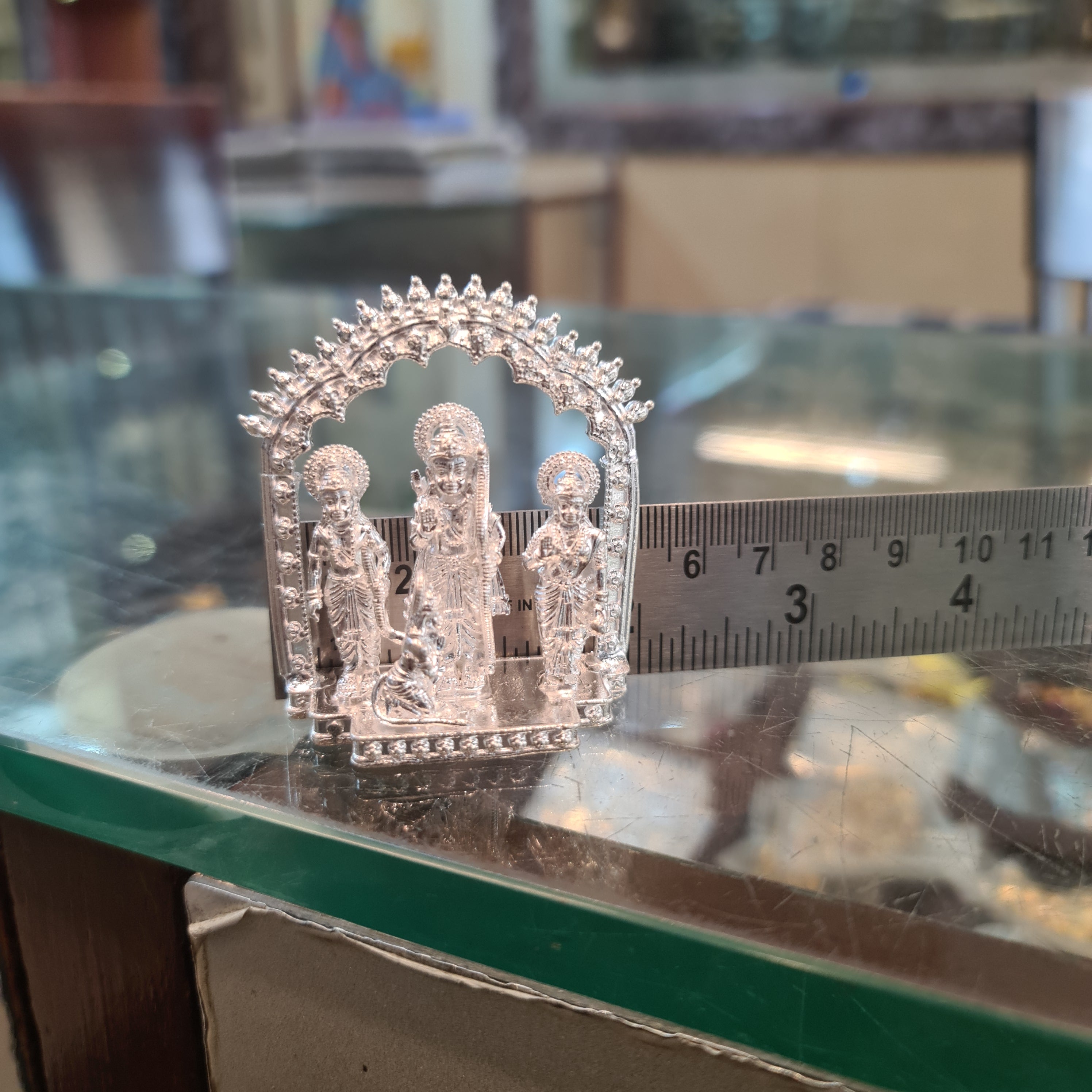 Pure Silver Ram Darbaar Idol - Handcrafted Ram Parivar Statue