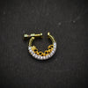 Asp White CZ Rhodium Gold Bridal South Indian Nose Ring
