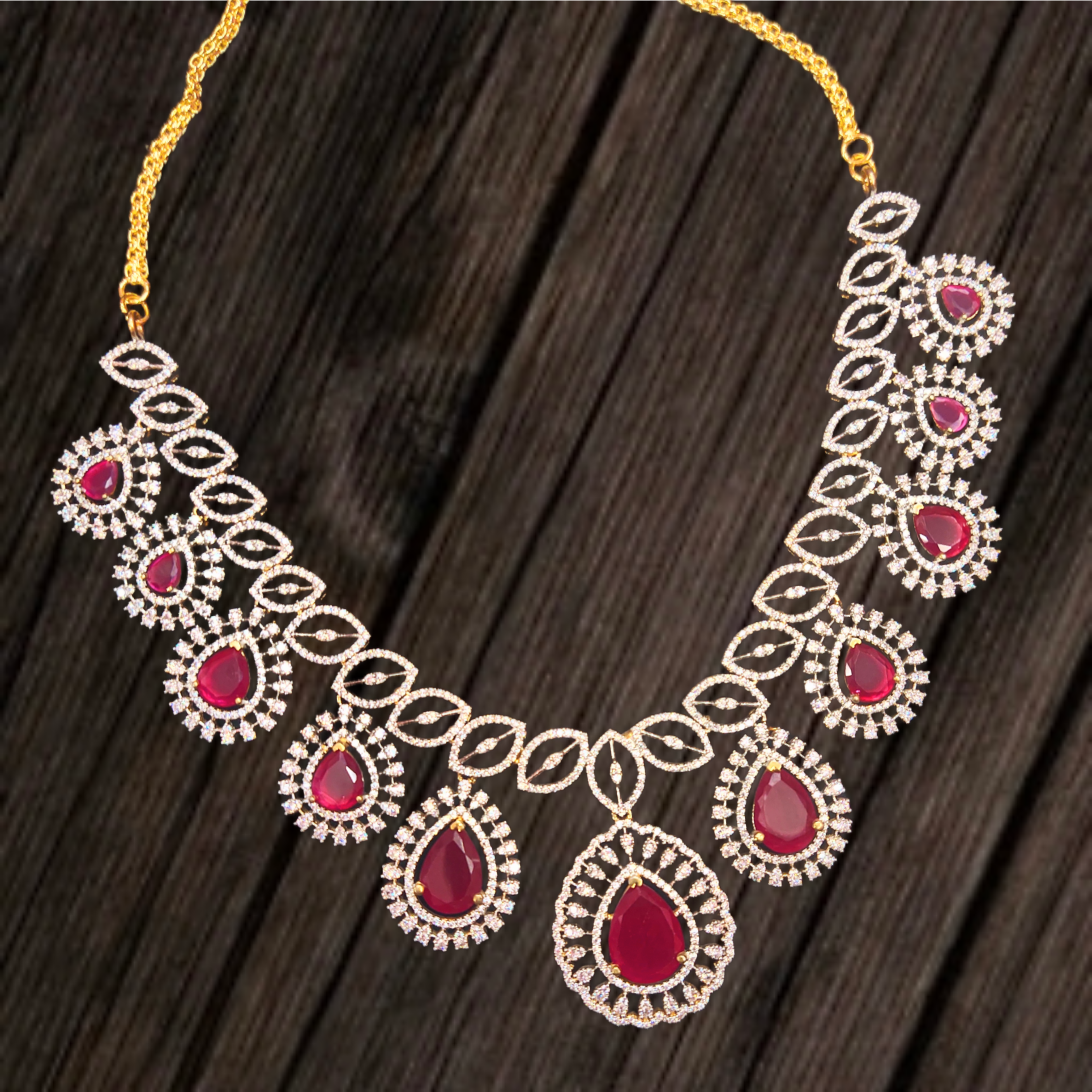 Fascinating American Diamond Necklace Set - Elegant Bridal Jewellery