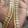 24K Gold Plated Zircon Long Necklace Set - South Indian Traditional Design