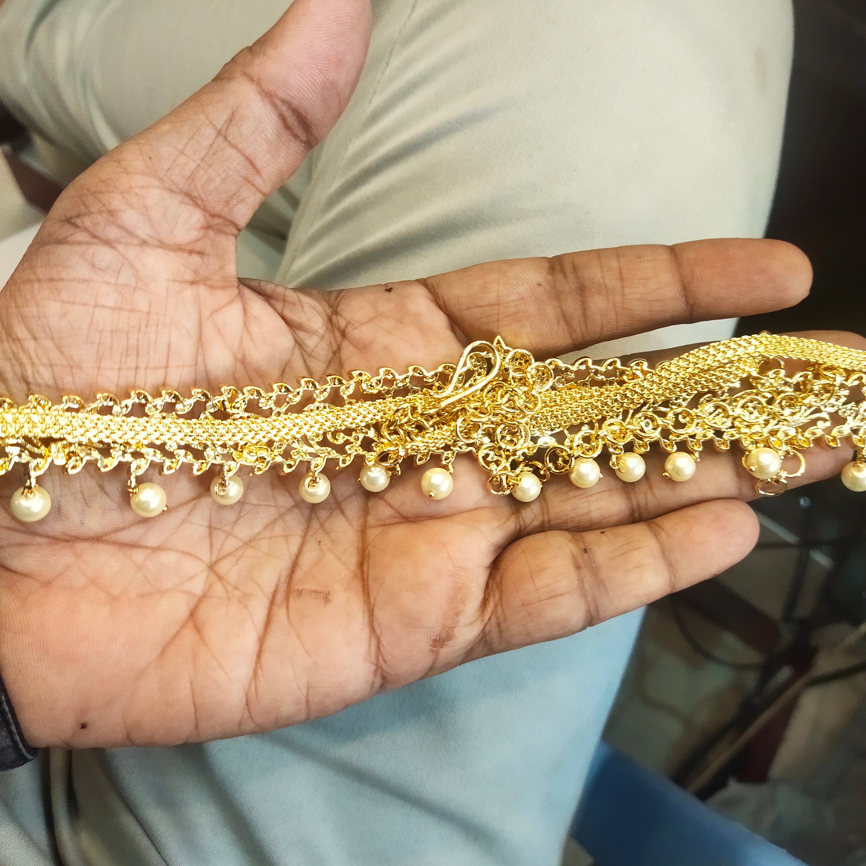 24K Gold Plated Zircon Chain Vaddanam