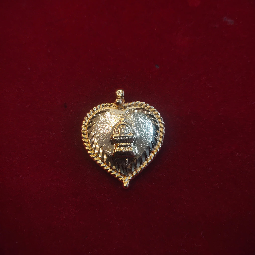 Gold Heart Temple Thali Locket