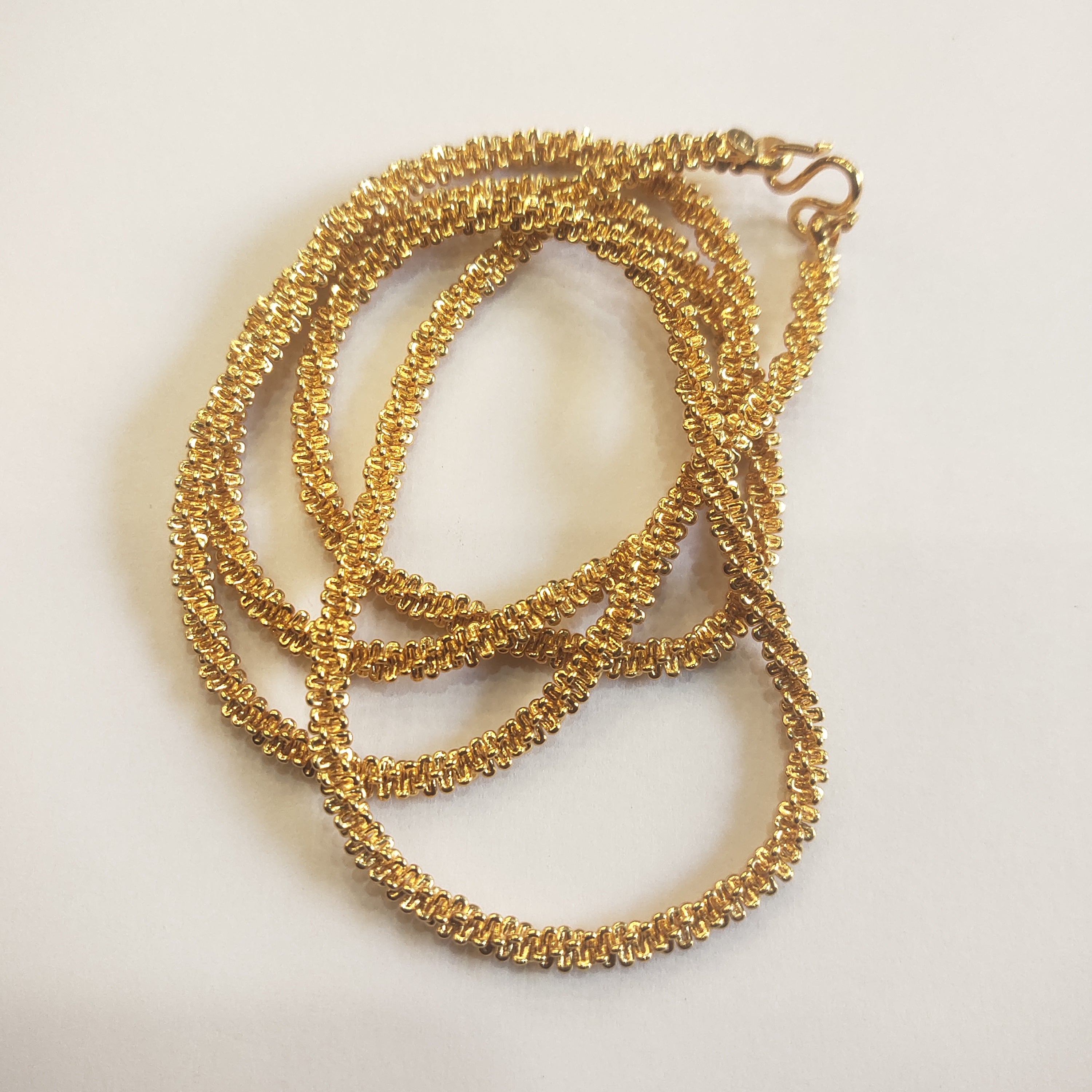 24K Gold Plated One Gram Chain for Women - 24 Inches | Spiral Design