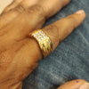 Classic Gold Plated Zircon Ring for Men - Size 26