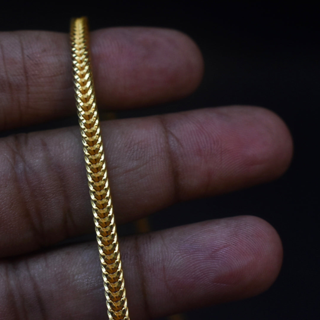 925 Hallmarked Silver 24K Gold Plated Thali Bottu Mangalsutra Chain - 24 Inches