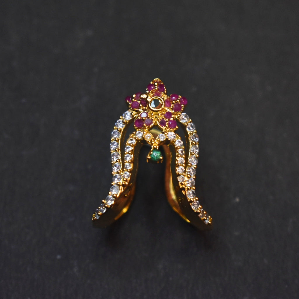 Asp One Gram Gold Vanki Finger Ring - Traditional South Indian Bridal Jewelry