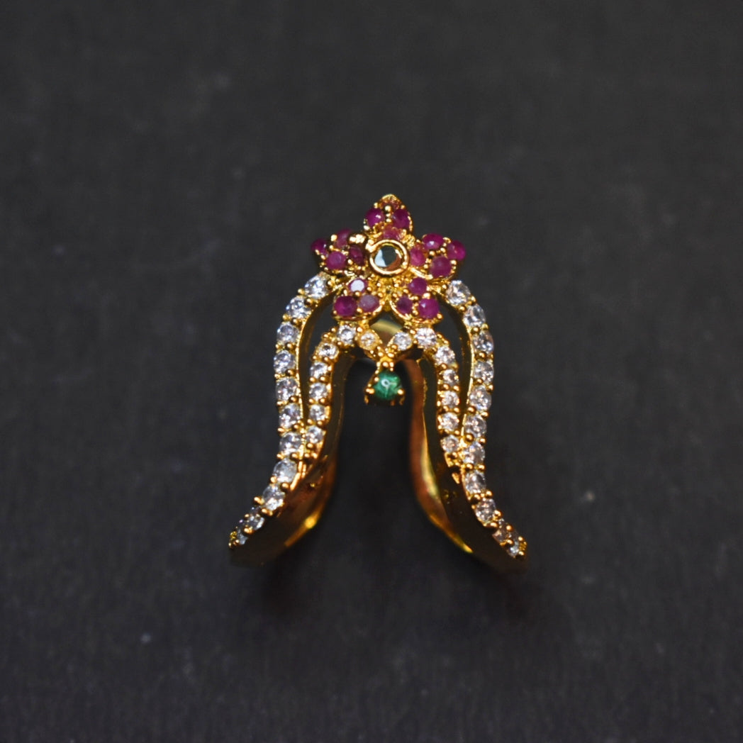 Asp One Gram Gold Vanki Finger Ring - Traditional South Indian Bridal Jewelry