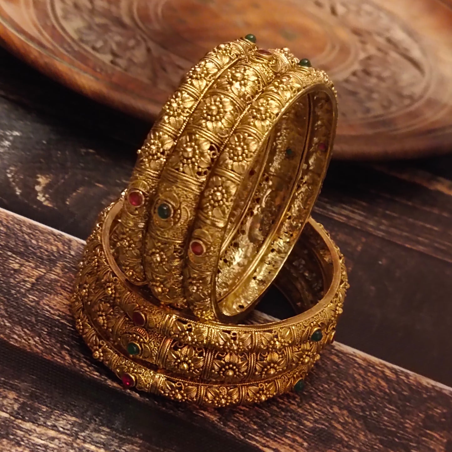 "Timeless Beauty: Discover the Enchanting Collection of Antique Bridal Bangles by Asp Fashion Jewellery"