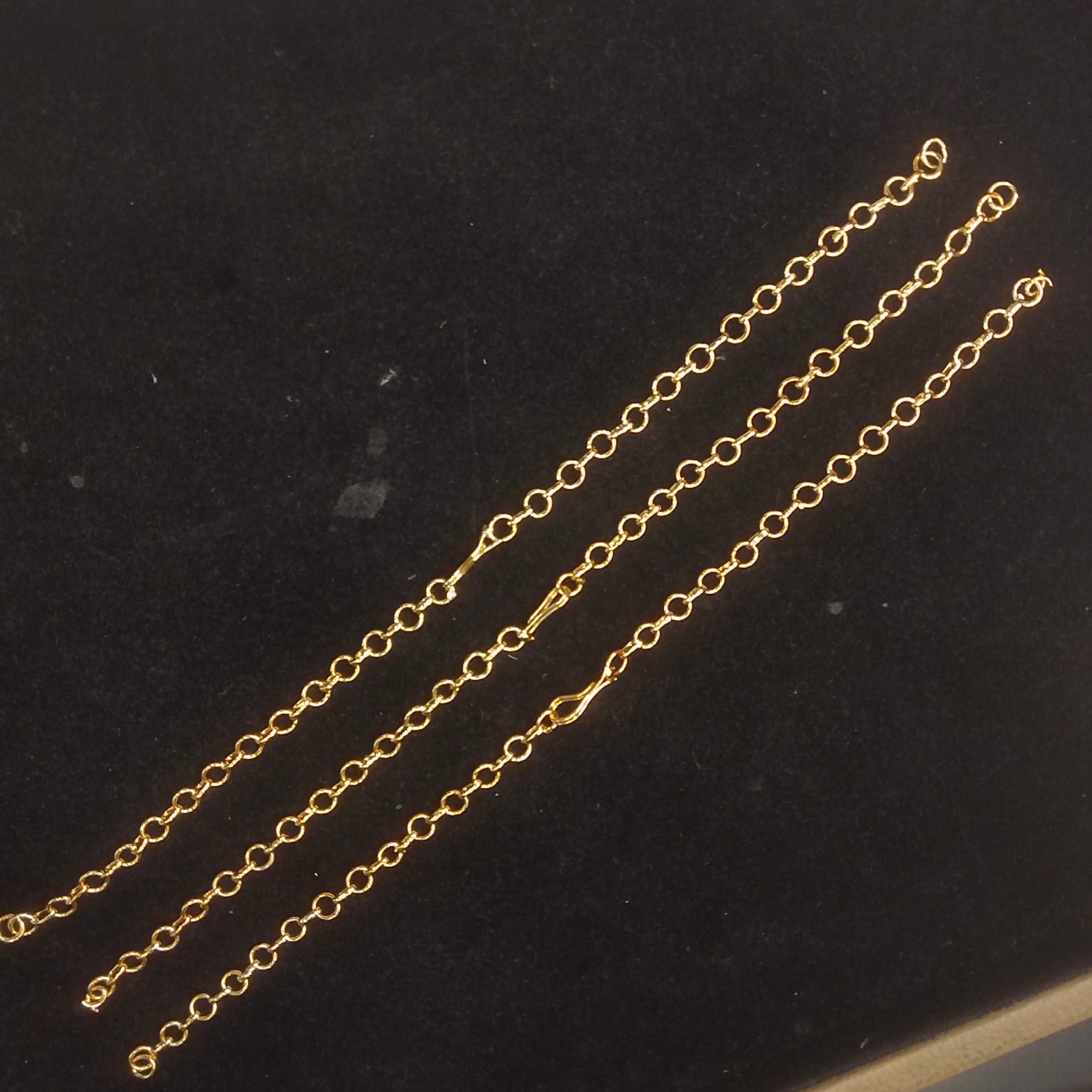 Gold Plated Back Chain Extender Set of 3 - 6 Inch
