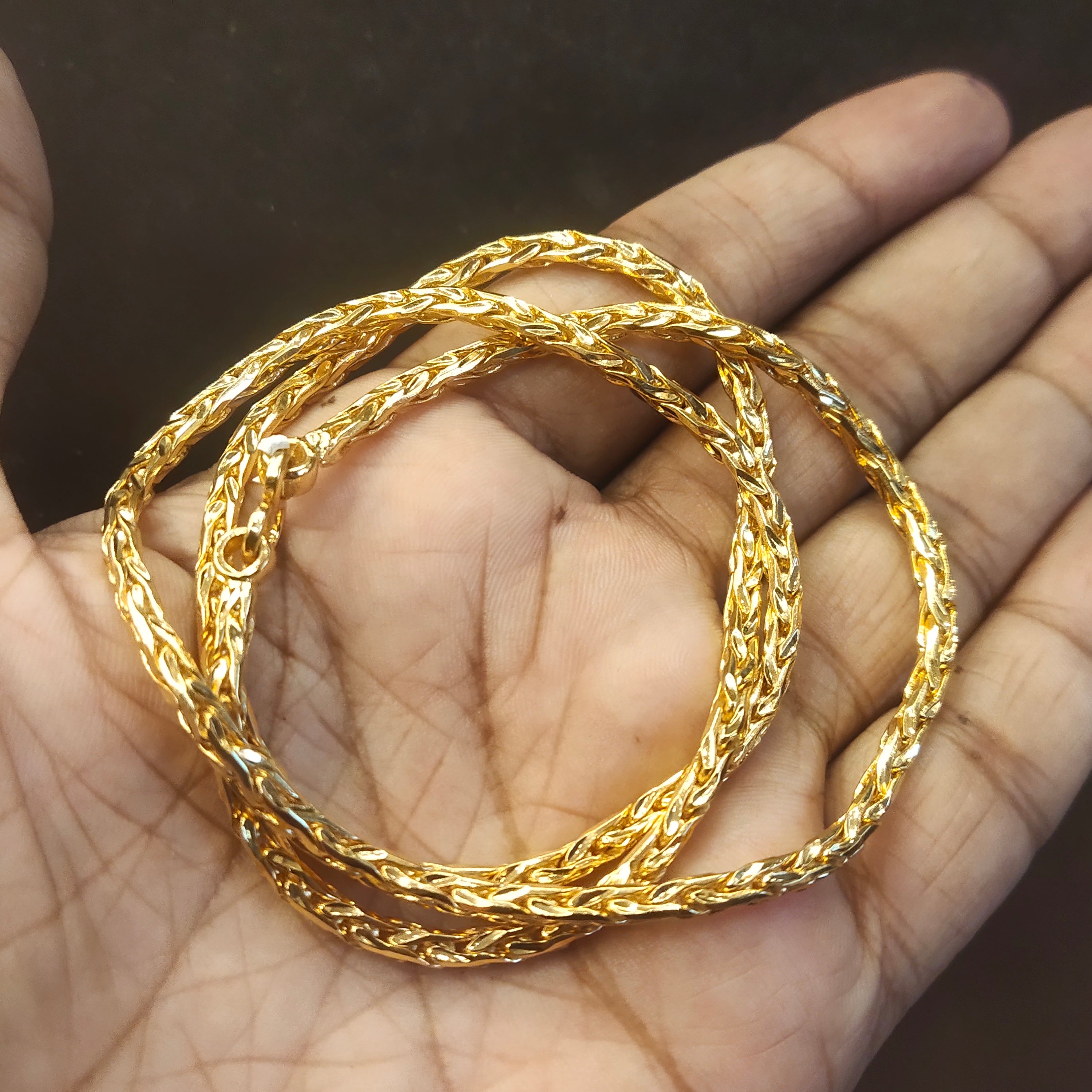 24 Inch Panchloha Wheat Chain - Anti-Tarnish Five Metal Foxtail Necklace