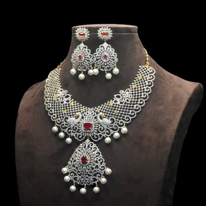 "Dazzle in Style: The Modern Glamour of Asp Fashion Jewellery's American Diamond Necklace"