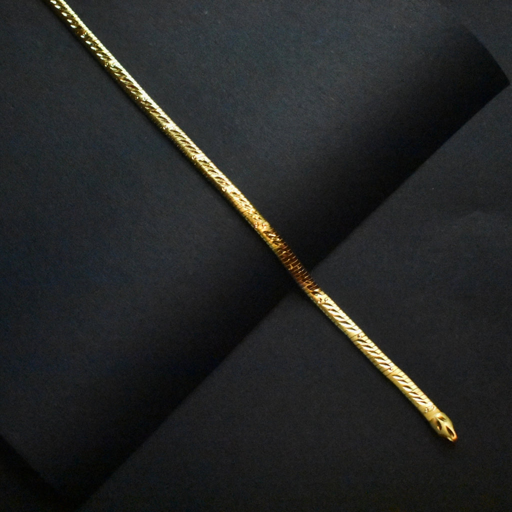 "Gilded Serpent: The Asp 24K Gold Plated Snake Bracelet for Men"