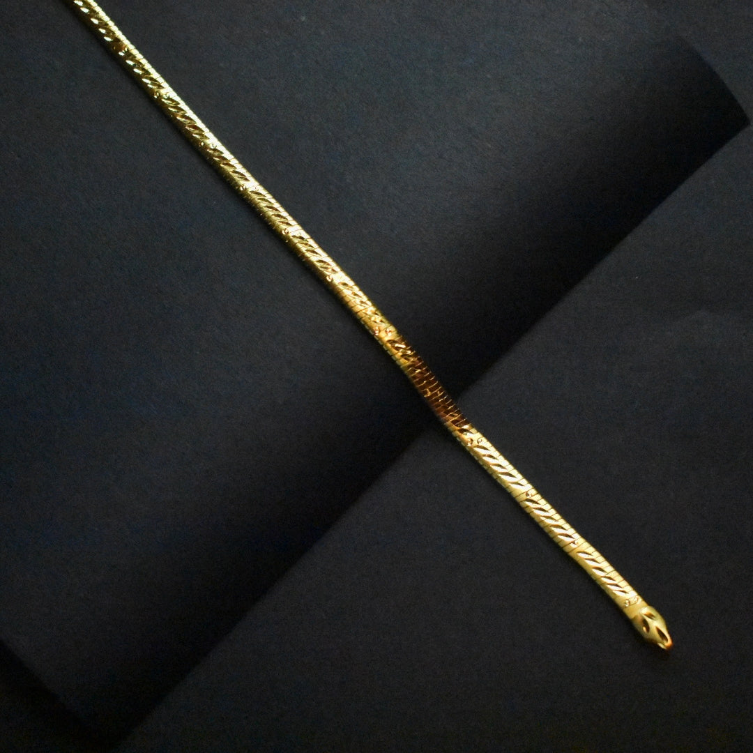 "Gilded Serpent: The Asp 24K Gold Plated Snake Bracelet for Men"