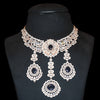 "Regal Elegance: The Luxurious Rose Gold American Diamond Necklace Set"