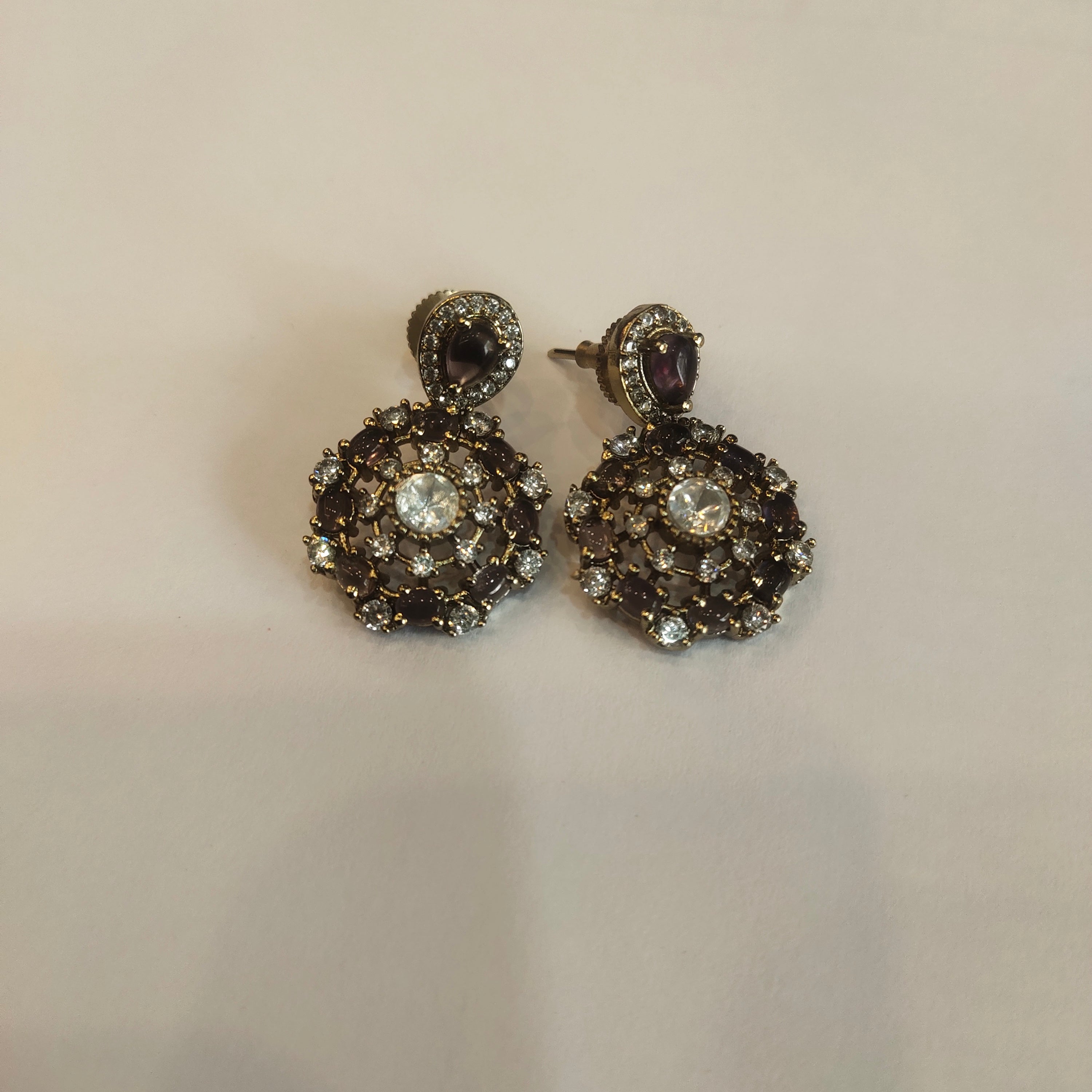 Asp Victorian Purple Zircon Bridal Necklace Set